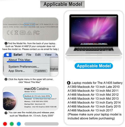 Macbook Air 13" Battery A1369 2011 A1466 2012, 2013-2017 A1405 A1496 - Office Catch