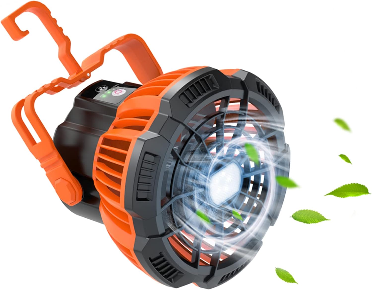 Portable Camping Fan LED Light Rechargeable Outdoor Tent Lantern w/ Hook Remote - Office Catch