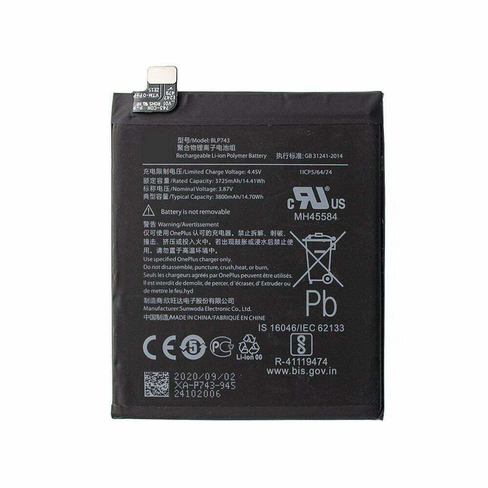 Replacement Battrey for OnePlus 7T 3725mAh - Office Catch