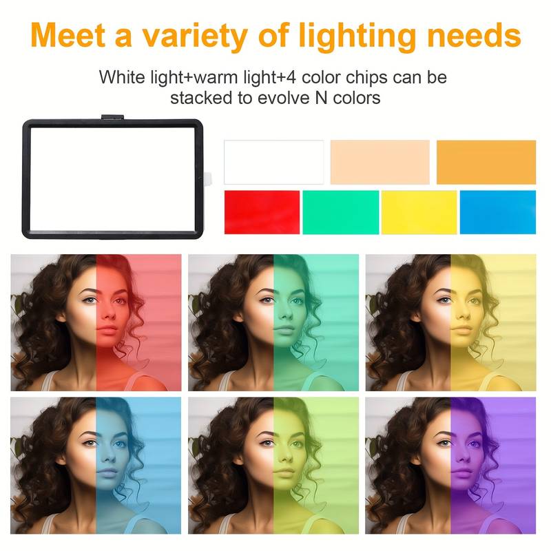 Set of 2 Dimmable 5600K USB LED Video Lights with Adjustable Tripod Stands - Office Catch