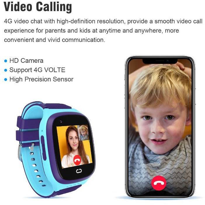 Smart Watch 4G For Kids With GPS Tracker WIFI SOS Camera And Video Call Smartwatch Gifts | Pink - Office Catch