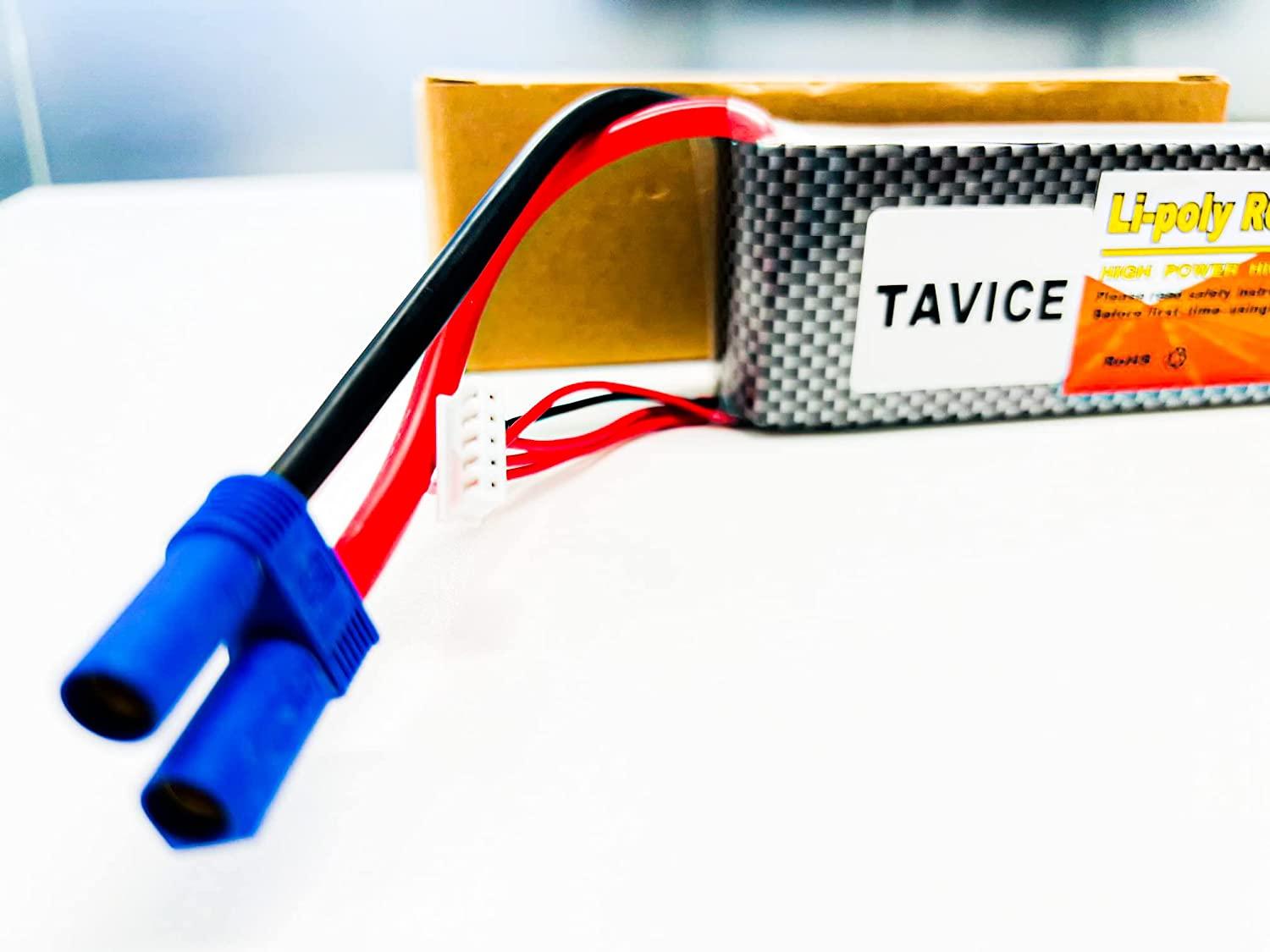 Tavice 4S Lipo Battery 6000mAh 14.8V 100C with EC5 Plug Soft Case for RC Plane Quadcopter Airplane Helicopter RC Car Truck RC Boat - Office Catch