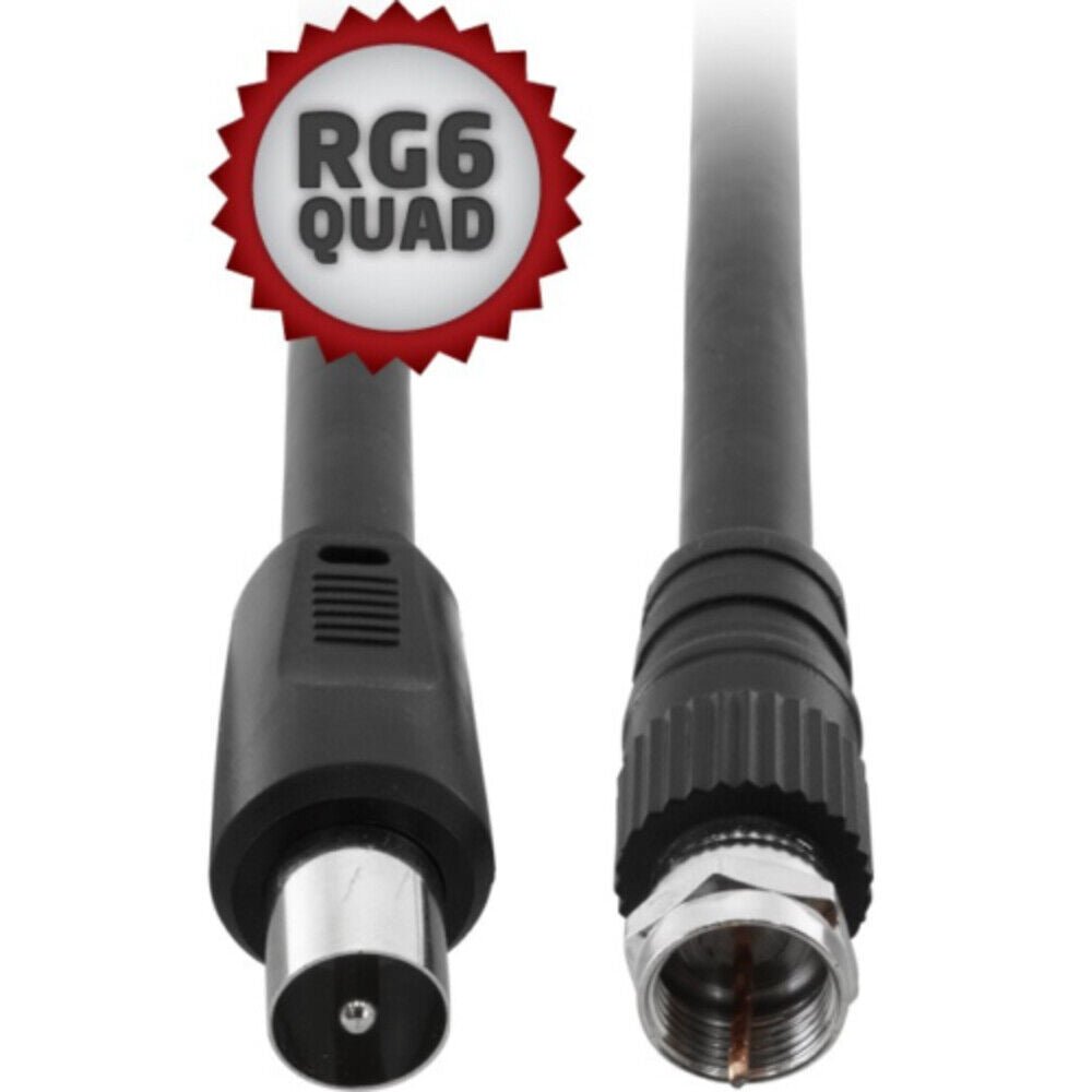 TV Antenna Aerial Coax Cable PAL Male to Female Aerial Flylead Cord Lead 1.5m - Office Catch