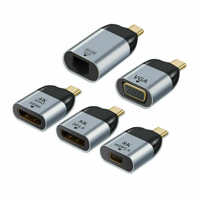 Type C to HDMI Female / VGA / Mini DP/ RJ45 / DP DisplayPort RJ45 Ethernet USBC - Office Catch