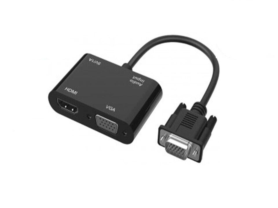 VGA to HDMI VGA Adapter Dual Display 1080P Converter Splitter for PC Laptop - Office Catch