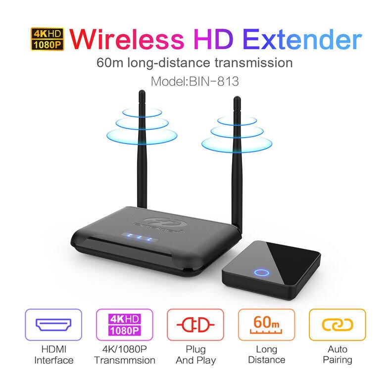 Wireless HDMI Audio Transmitter&Receiver 30Hz 60M HD Extender For Laptop TV PC - Office Catch