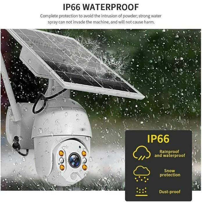 Wireless Solar Powered WIFI Security Camera Outdoor Flood Light LED PTZ - Office Catch